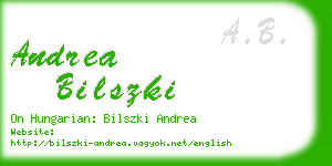 andrea bilszki business card